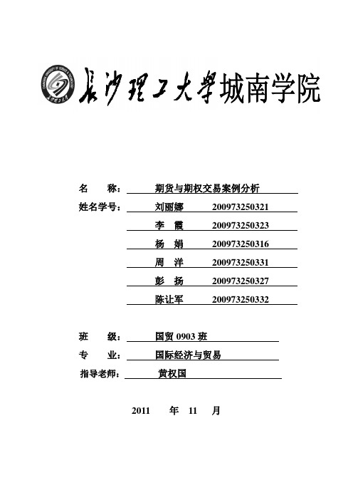 期货与期权案例分析