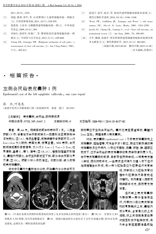 左侧会厌谿表皮囊肿1例