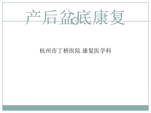 产后盆底康复PPT演示幻灯片