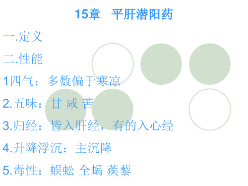 15平肝熄风药