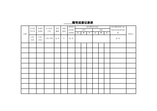 箱变巡查记录表