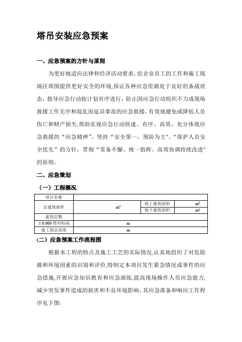 塔吊安装应急预案【模板范本】