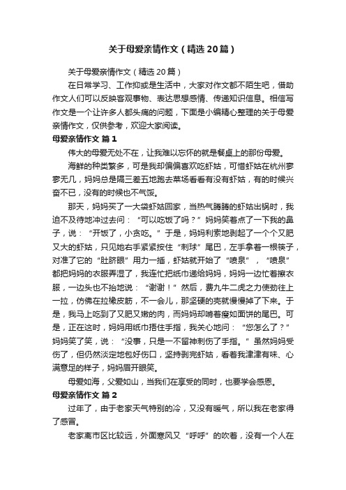 关于母爱亲情作文（精选20篇）