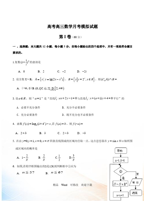 江苏省2022-2021年高考高三数学5月月考模拟试题 (2)