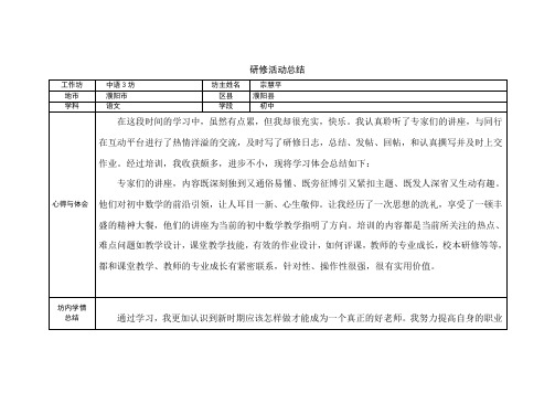 (完整版)2018国培研修总结