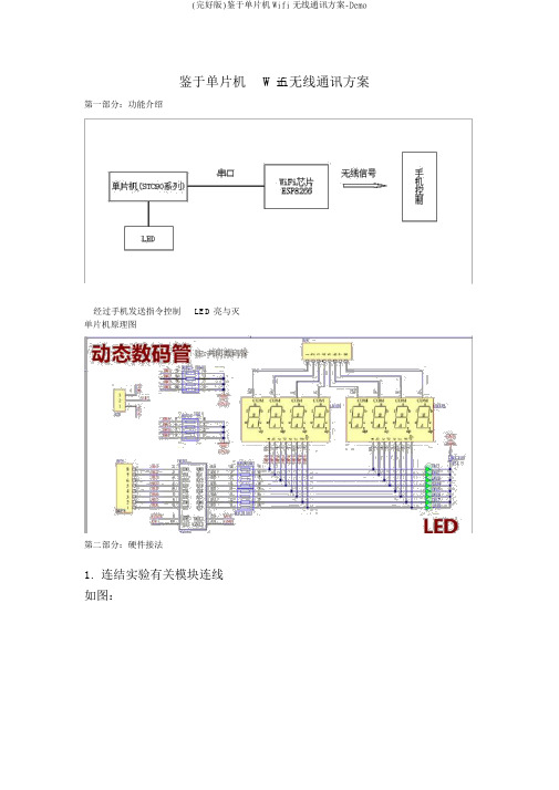 (完整版)基于单片机Wifi无线通信方案-Demo