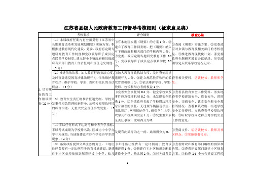 江苏省县级人民政府教育工作督导考核细则(征求意见稿)