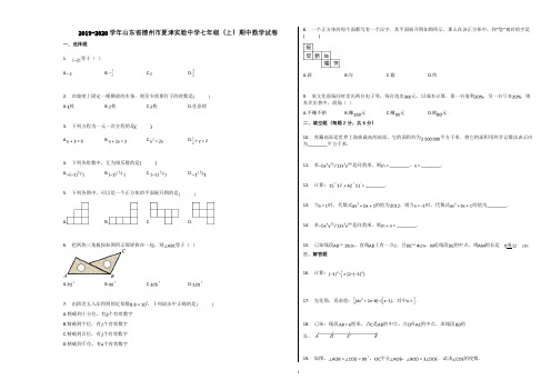 2019-2020学年山东省德州市夏津实验中学七年级(上)期中数学试卷含解析