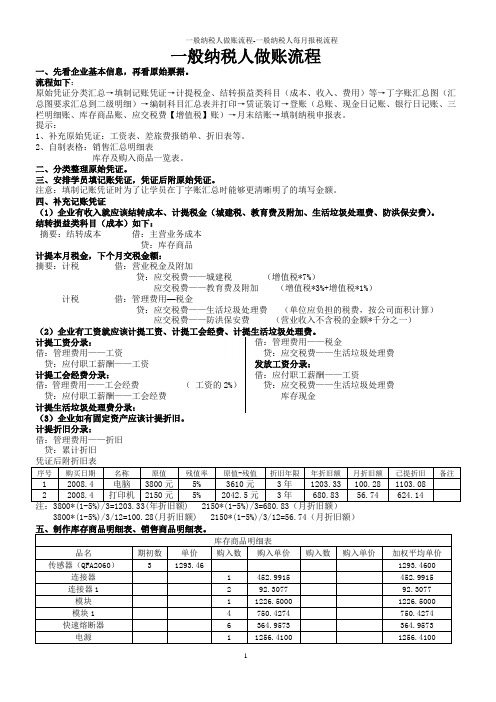 一般纳税人做账流程-一般纳税人每月报税流程