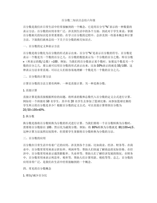 百分数二知识点总结六年级