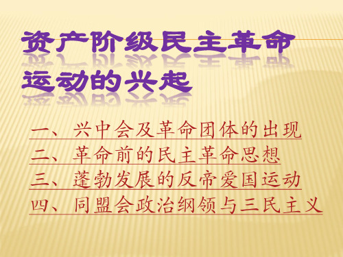 资产阶级民主革命运动的兴起