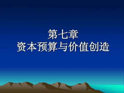 第七章资本预算与价值创造