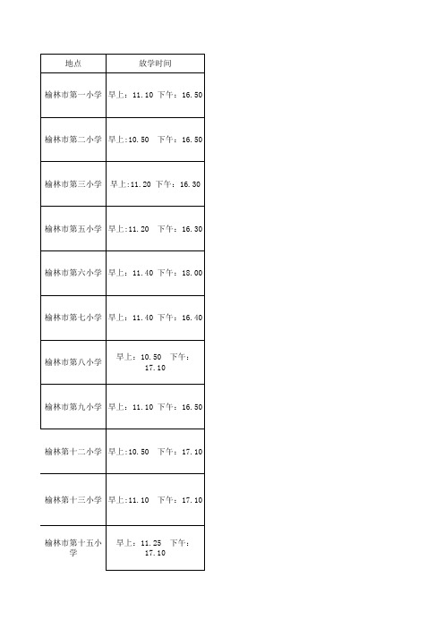 小学放学时间统计表1