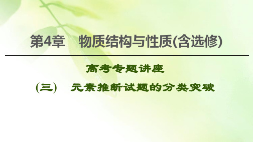 【精品推荐】2021版新高考化学一轮鲁科版课件：第4章 高考专题讲座3 元素推断试题的分类突破