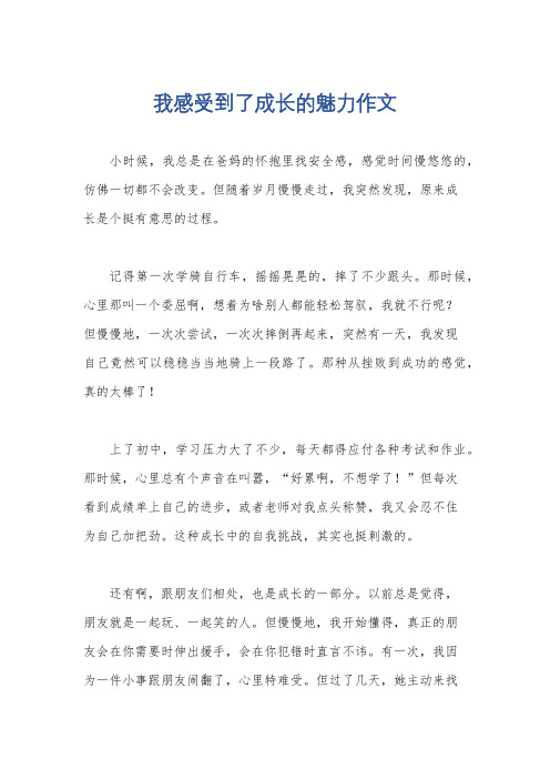 我感受到了成长的魅力作文