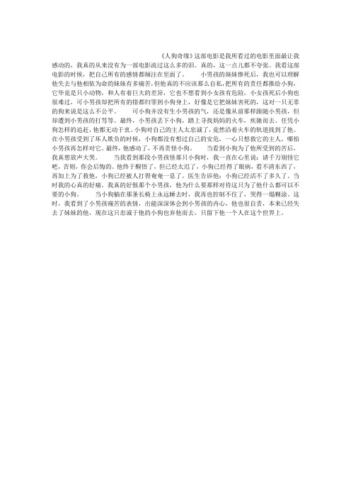 《人狗奇缘》观后感