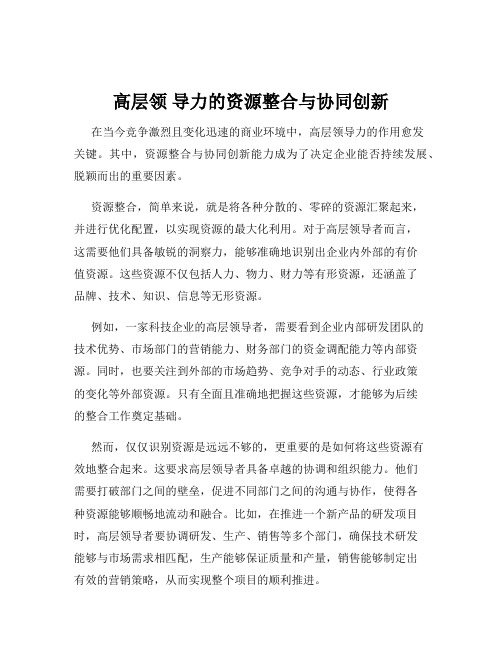 高层领 导力的资源整合与协同创新