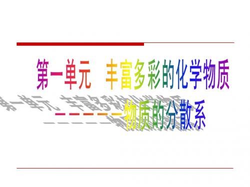 1.1.5物质的分散系