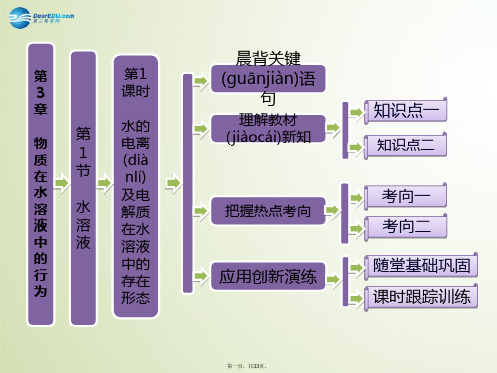高中化学 第3章 第1节 第1课时 水的电离及电解质在水溶液中的存在形态课件 鲁科版选修4