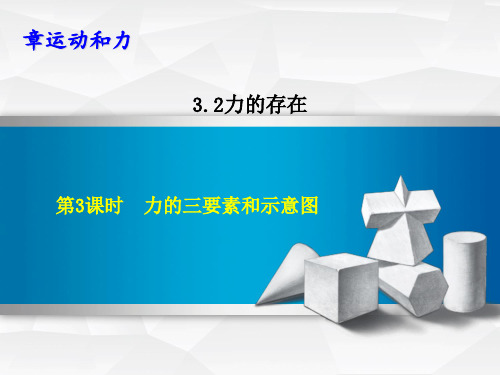 2019年春七年级科学下册第3章运动和力3.2.3力的三要素和示意图习题课件新版浙教版