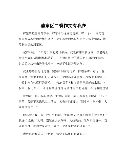 浦东区二模作文有我在