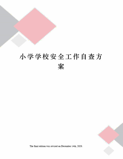 小学学校安全工作自查方案