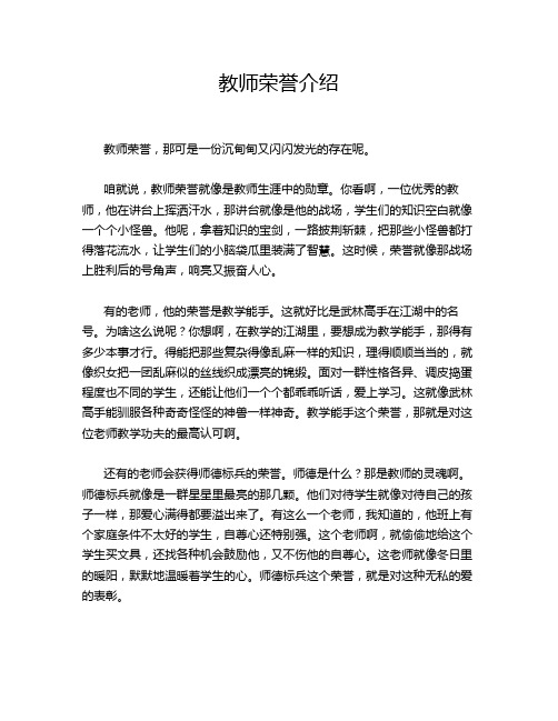 教师荣誉介绍