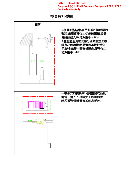 塑料模具镶件入子的拆法