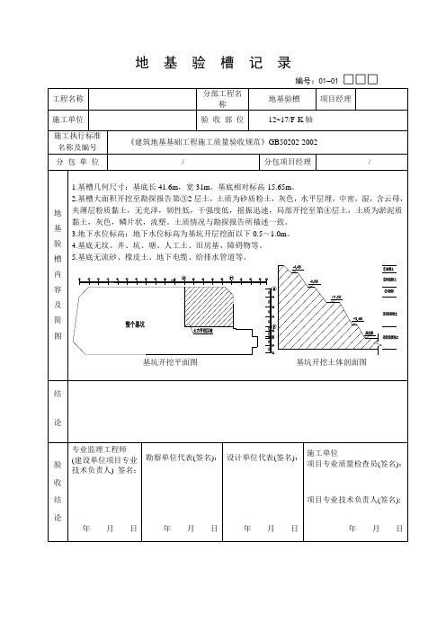 地基验槽记录