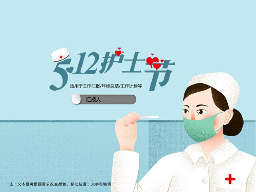 蓝色卡通512国际护士节ppt模板
