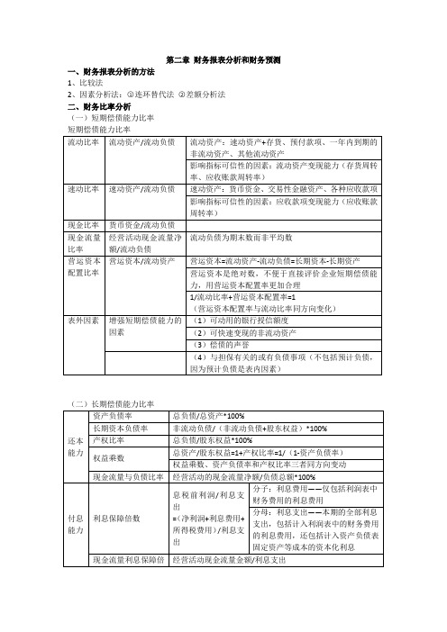 第二章 财务报表分析和财务预测