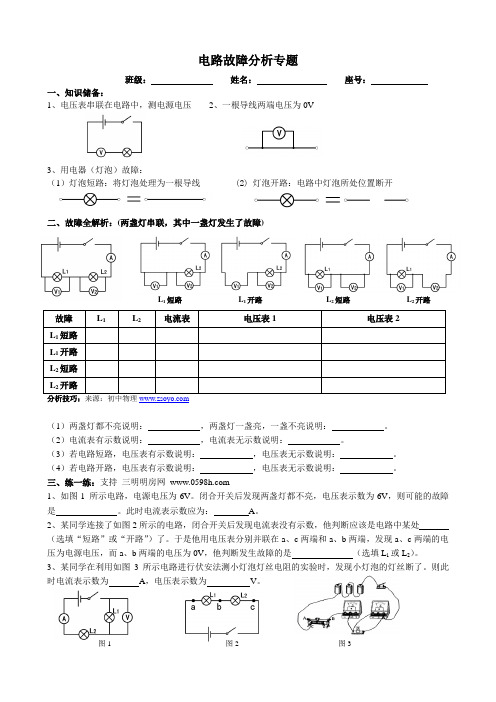 电路故障分析专题