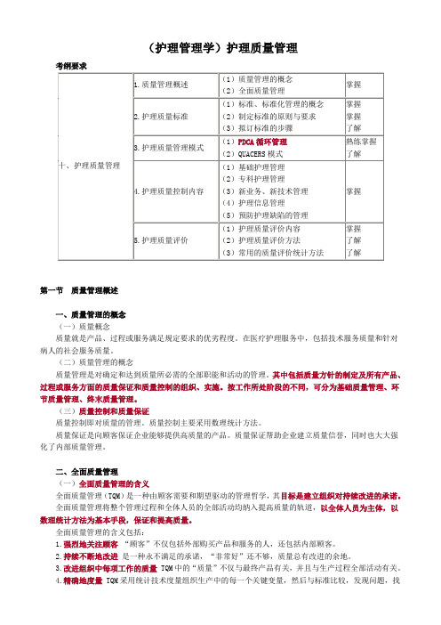 (护理管理学讲义)护理质量管理