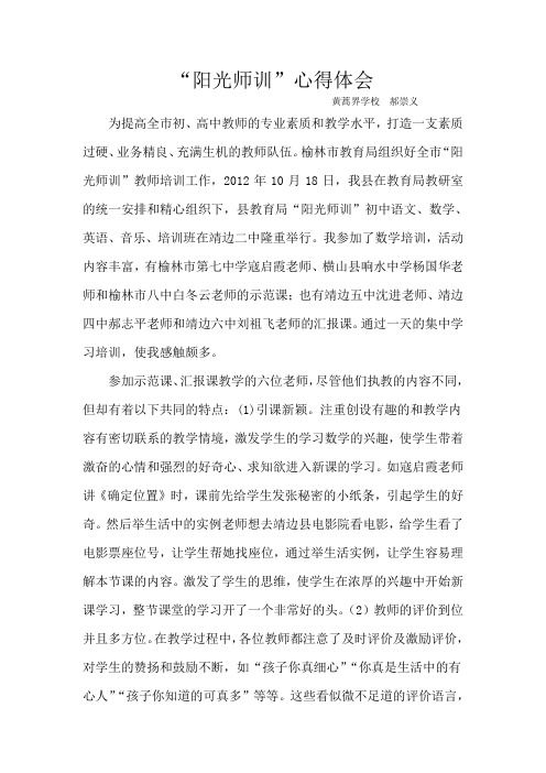 阳光师训”心得体会 Microsoft Word 文档