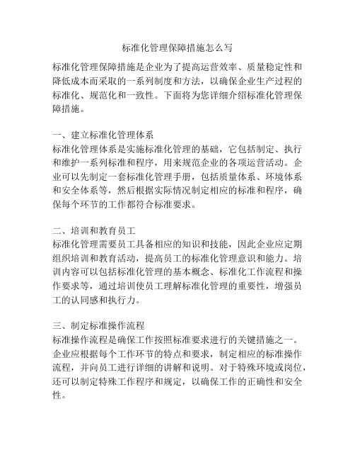 标准化管理保障措施怎么写