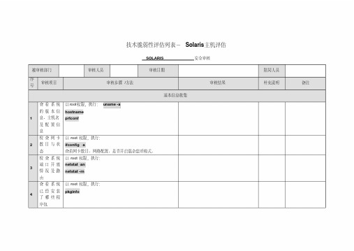 信息安全_风险评估_检查流程_操作系统评估检查表_Solaris_free