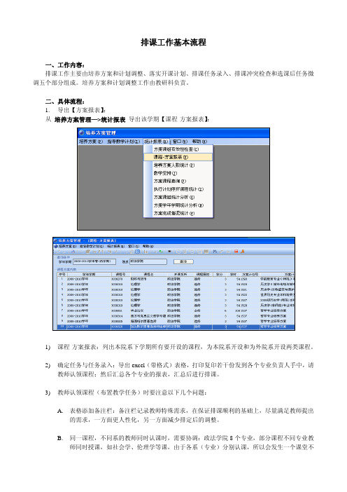 排课工作基本流程