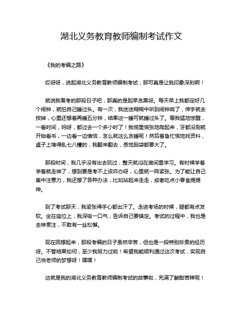 湖北义务教育教师编制考试的优秀作文