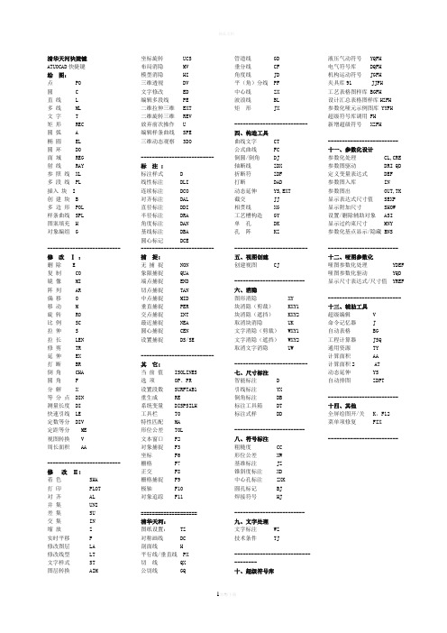 清华天河PCCAD的快捷键