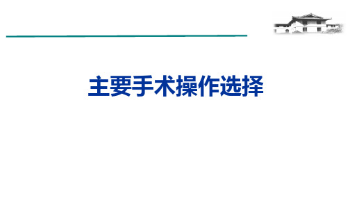 主要手术操作选择