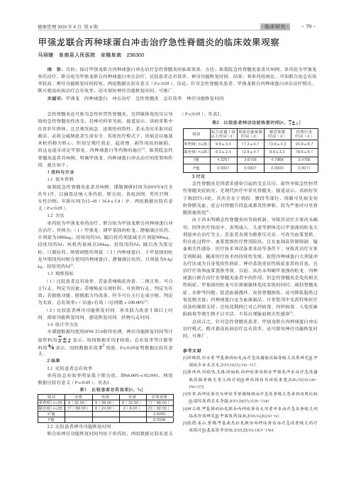 甲强龙联合丙种球蛋白冲击治疗急性脊髓炎的临床效果观察