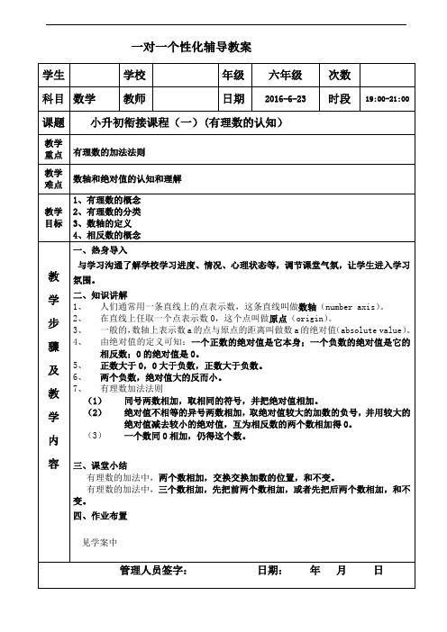 小升初数学衔接课程讲义