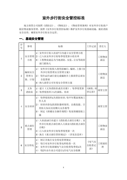 室外步行街安全管控标准