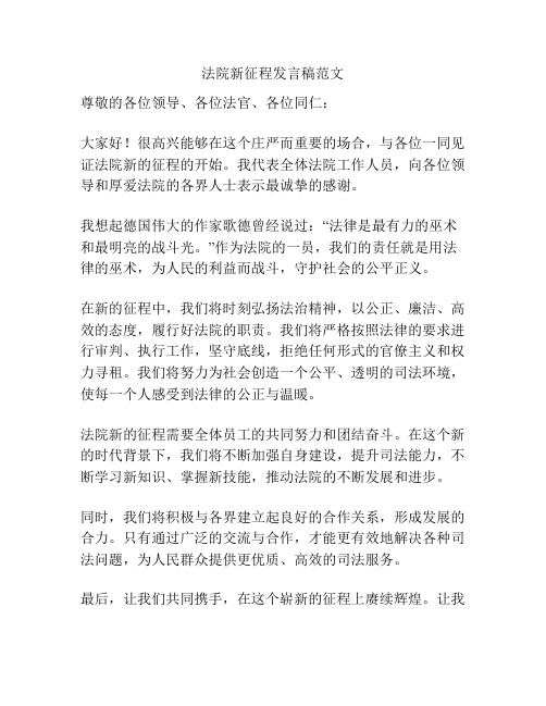 法院新征程发言稿范文