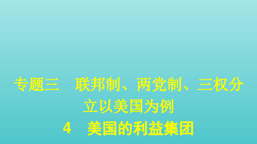 高中政治专题三联邦制两党制三权分立以美国为例4美国的利益集团课件新人教版选修