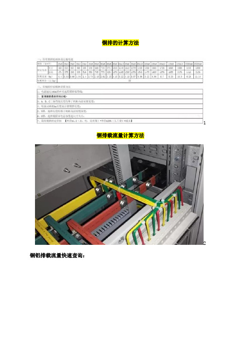 必藏铜排计算方法载流量计算方法折弯经验计算表及高压柜铜排计算方法