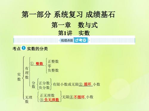 山东省泰安市中考数学复习系统复习成绩基石第一章数与式第1讲实数课件