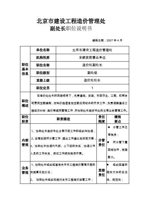 北京市建设工程造价管理处汇总