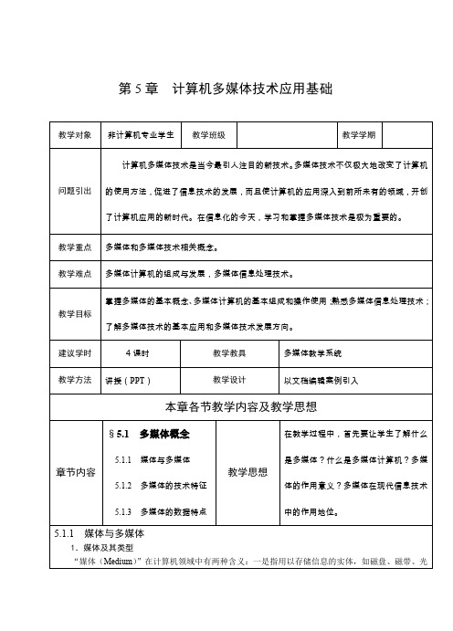 第5章 计算机多媒体技术应用基础