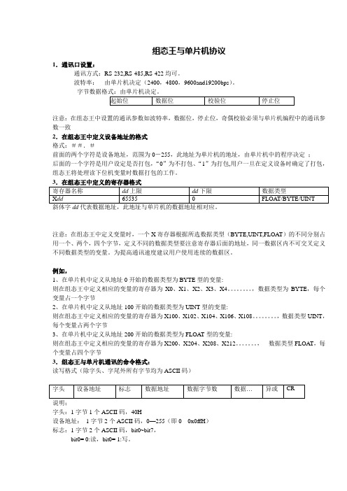 组态王与单片机通讯